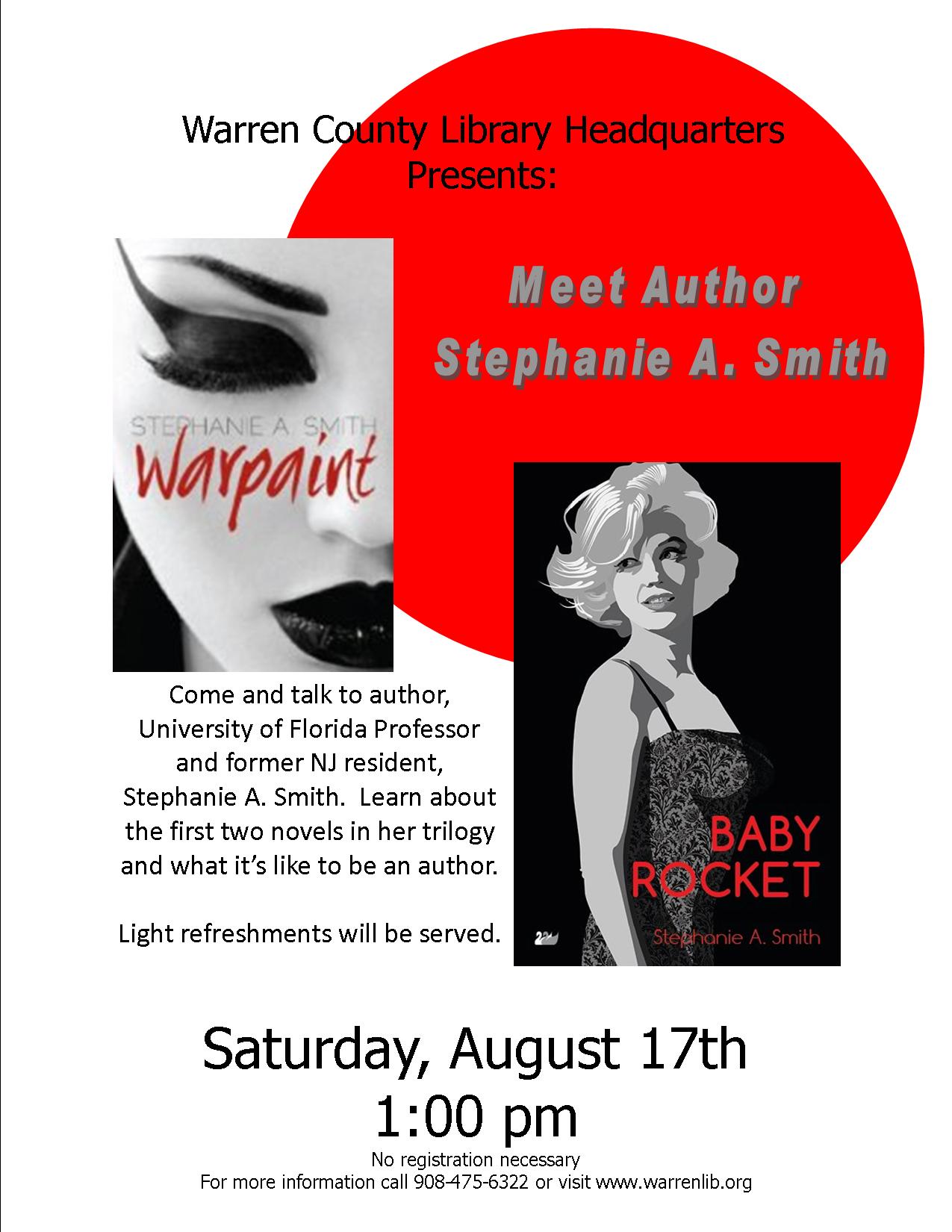 poster for upcoming reading Aug. 17 in NJ
